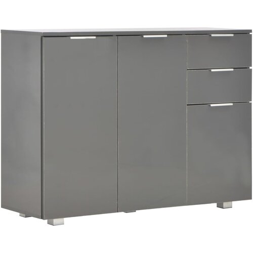 Maison Chic Komoda - Predalnik visok sijaj siva 107x35x80,5 cm, (21715585) Slike