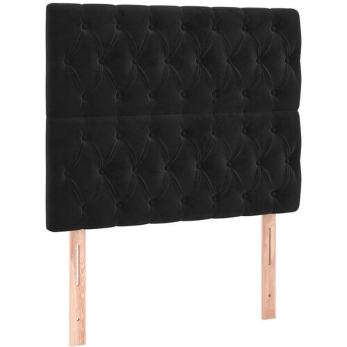 Maison Chic Posteljno vzglavje - Vzglavna omarica 2 kosa črno 90x7x78/88 cm žamet, (22078462) Slike