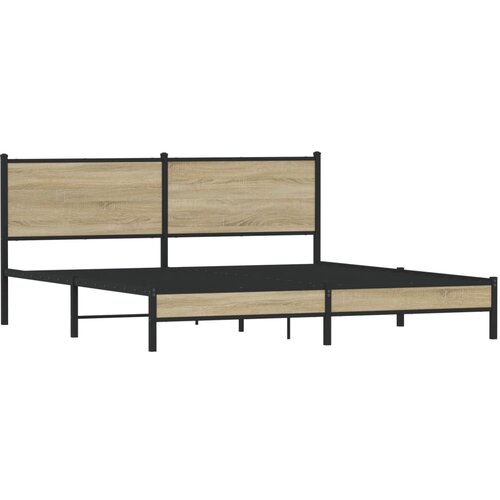 vidaXL Metalni okvir kreveta bez madraca boja hrasta sonome 183x213 cm Cijene