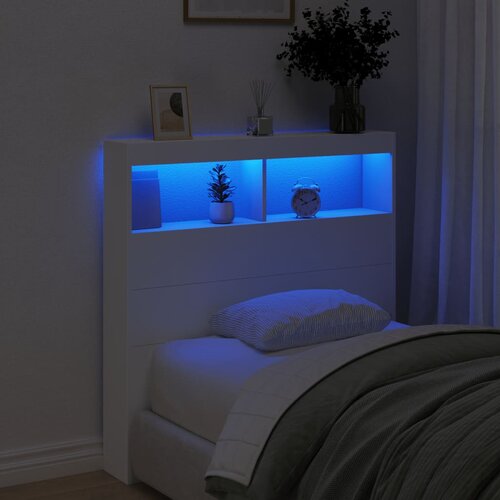 za uzglavlje s LED svjetlima bijeli 100 x 17 x 102 cm Slike