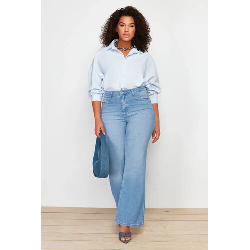 Trendyol Ženske pantalone TBBSS24CJ00003, Svetloplave Cene