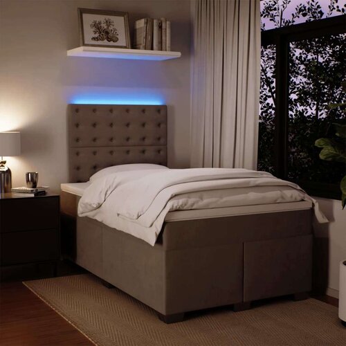 VidaXL Box spring krevet s madracem svjetlosivi 120x200 cm bar&amp;scaron;unasti Slike