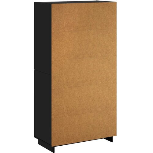  Visoka komoda Crna 79 x 41 x 151 cm Konstruirano drvo - Crna Slike
