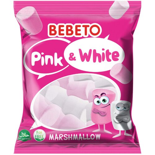 Bebeto gumene bombone marshmallow pink&amp;amp;white 60g Slike