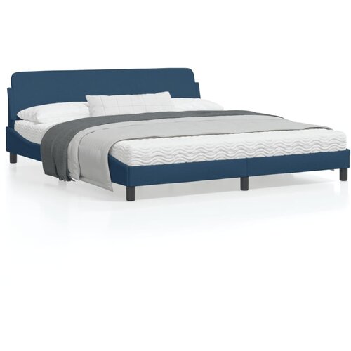 vidaXL Posteljni okvir z vzglavjem moder 180x200 cm blago Cene