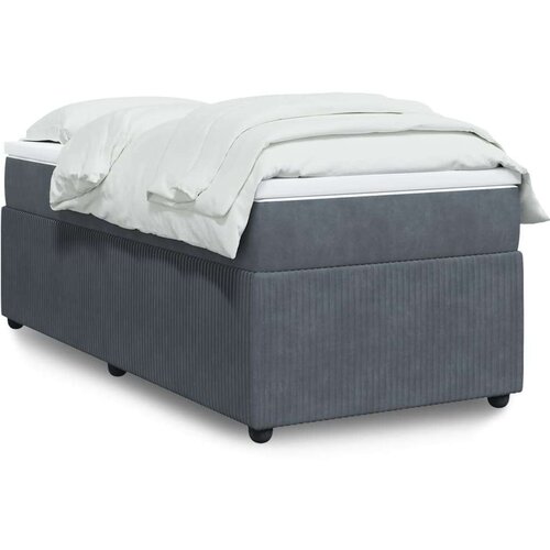 Box spring krevet s madracem tamnosivi 90x200 cm bar&amp;scaron;unasti Slike