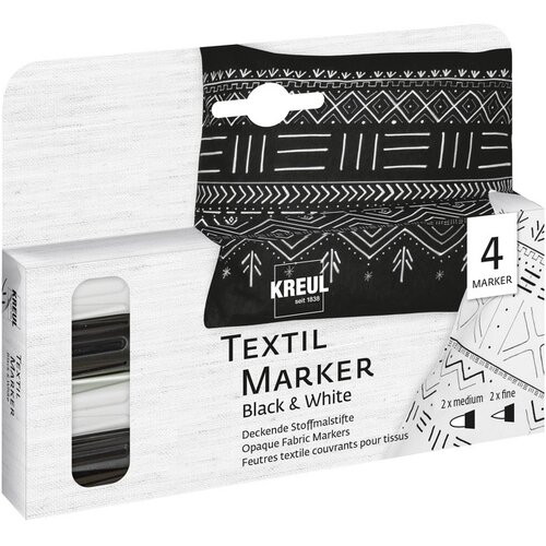  Markerji za tekstil Black and White 4 kos. - KREUL Slike