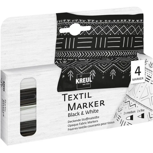  Markerji za tekstil Black and White 4 kos. - KREUL