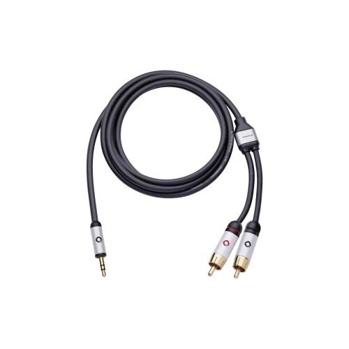  Cinch / utičnica audio priključni kabel [2x muški cinch konektor - 1x 3,5 mm banana utikač] 1.50 m crna pozlaćeni kontak Cene