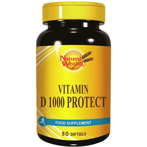 Natural Wealth vitamin D-1000 protect, 50 tableta Slike