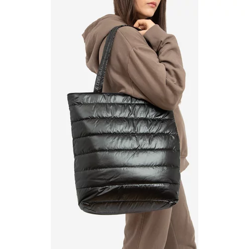 SHELOVET Quilted black large shoulder bag