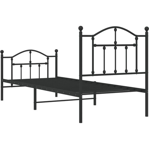  Metalni okvir kreveta uzglavlje i podnožje crni 80x200 cm Slike