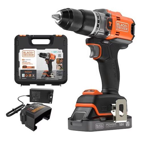 Black &amp;amp; Decker aku udarna bu&amp;scaron;ilica-odvrtač 18V bez četkica, 1x2.0Ah BLD683D1XK-QW Slike