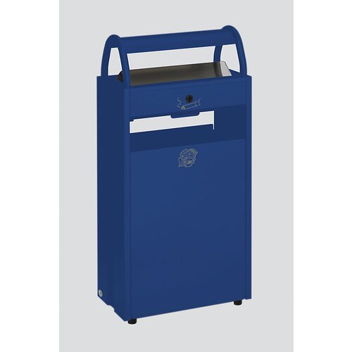 VAR Posoda za odpadke s pepelnikom, prostornina 60 l, ŠxVxG 480 x 960 x 250 mm, modra RAL 5010 Cene