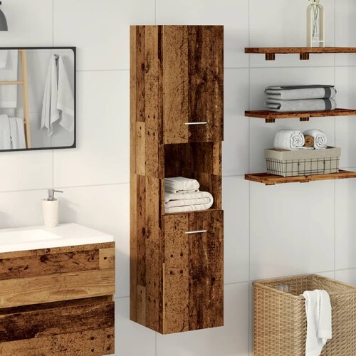 Maison Chic Kopalniška viseča omarica - Kopalniške omarice starinski les 30x30x130 cm inž. les, (21794884) Cene