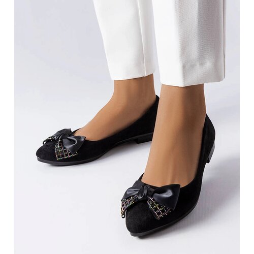 Gemre Black pointed-toe ballet flats Duval Cene