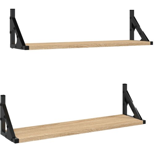  Zidne police 2 kom Boja hrasta sonome 60x15x15,5 cm Slike