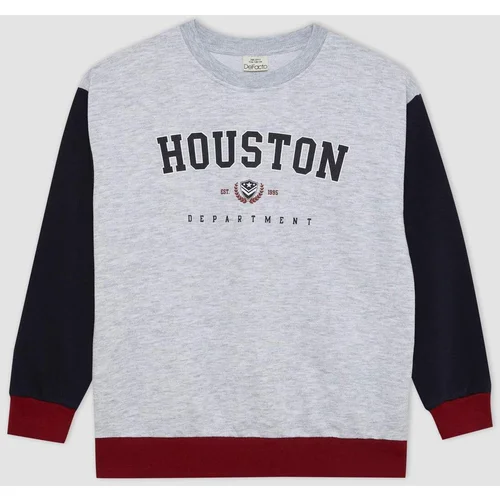 Defacto Boy Oversize Fit Crew Neck Printed Sweatshirt