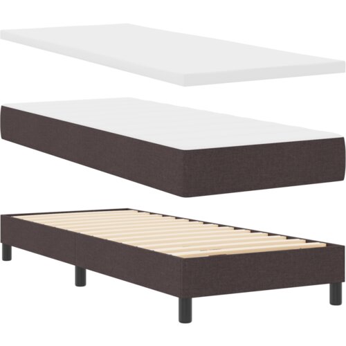  Krevet s opruga kutije Tamno smeđa 80 x 200 cm Tkanina i Pjena Slike