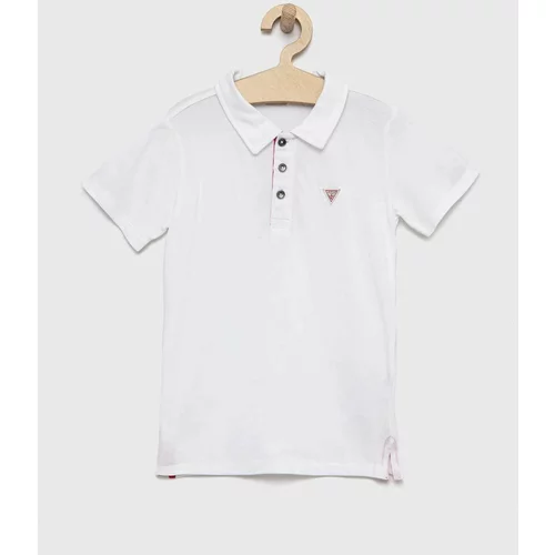 Guess Pamučna polo majica boja: bijela, jednobojni model
