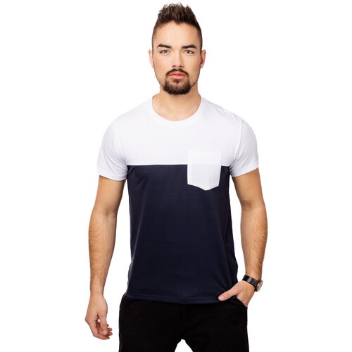 Glano Men's T-shirt with pocket - dark blue Slike
