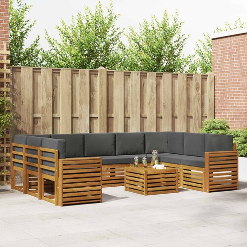  Set vanjskih sofa 10 kom. Prirodna i antracit Cijene