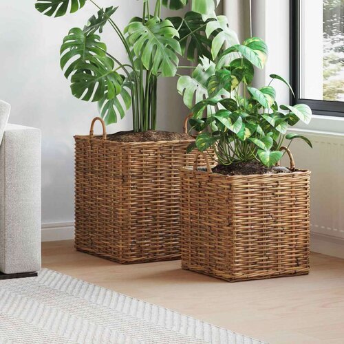  Ko&amp;scaron;ara za rože s shranjevanjem 2 pcs Rjava Ratan Lacak, (5000285959) Slike