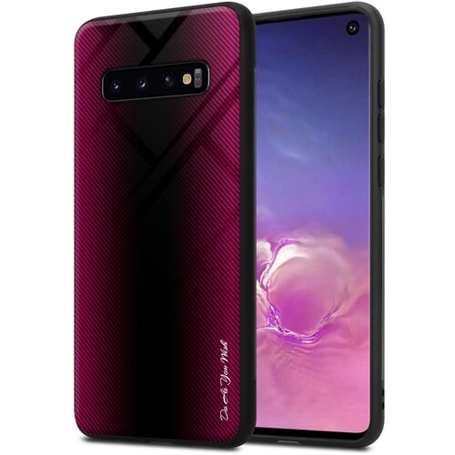  case, združljiv s samsung - stripe optics v crimson pink - zaščitni pokrov iz silikona tpu in hrbta iz kaljenega stekla, (20573487) Cene