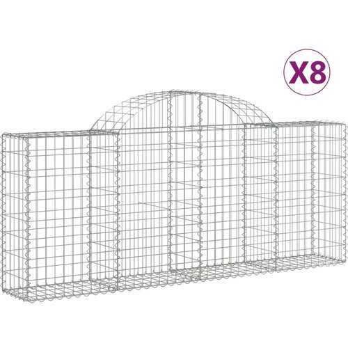  Lučne gabionske ko&amp;scaron;are 8 kom 200x30x80/100 cm pocinčano željezo Slike