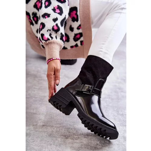 Kesi Women's Warm Boots On A Chunky Heel Black Marinela