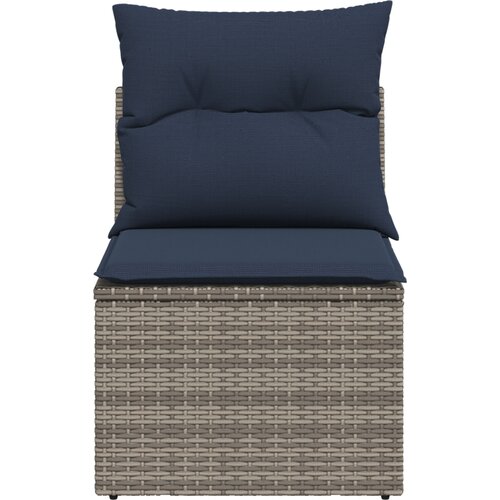 vidaXL Vrtni kauč s jastukom Siva 55 x 62 x 69 cm Poli ratan - Siva Srednji Cijene