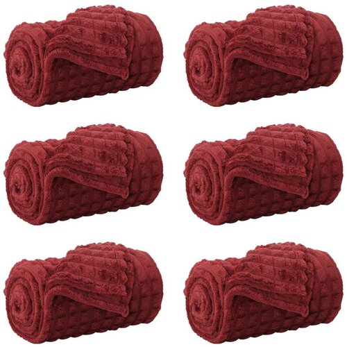  Pokrivači za bacanje 6 pcs Bordeaux Crvena 200 x 150 cm Runo Slike