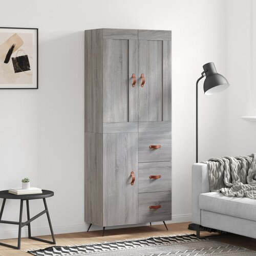 vidaXL Visoka komoda siva sonome 69 5x34x180 cm od konstruiranog drva Cijene