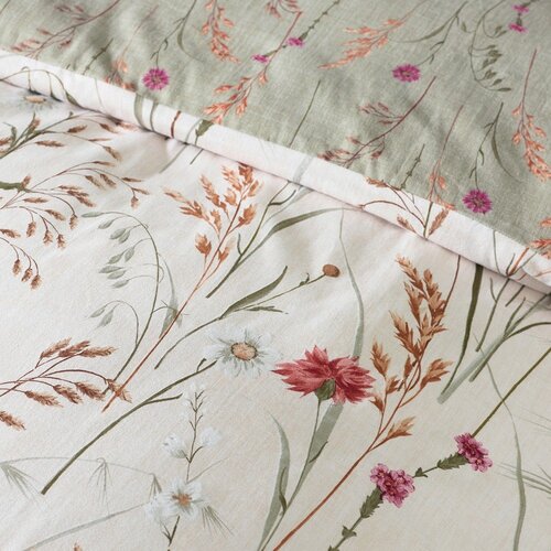 Catherine Lansfield Zelena/smeđa flanelska posteljina za krevet za jednu osobu 135x200 cm Grasmere Floral &amp;ndash; Slike