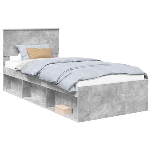  Okvir za krevet s uzglavljem Betonska siva 100 x 200 cm Slike