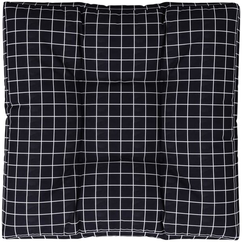  Jastuk za palete crni karirani 70 x 70 x 12 cm od tkanine Slike