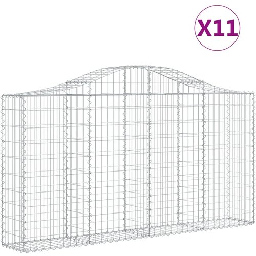  Lučne gabionske ko&amp;scaron;are 11kom 200x30x100/120cm pocinčano željezo Slike