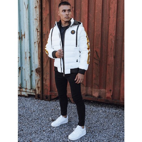 DStreet Men's winter quilted jacket with hood white Cijene