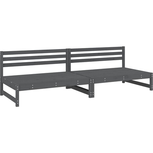 Maison Chic Vrtni sredinski kavč - Zunanji kavč siv 2 kosa siva 120x80 cm trdna borovina, (22040769) Slike