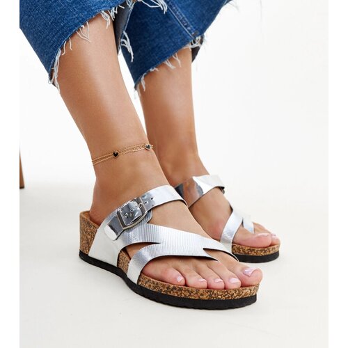 Gemre Silver metallic wedge sandals Donata Slike