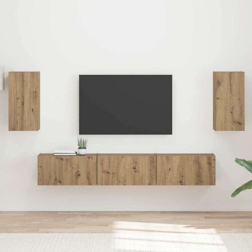  Komplet TV omaric 5 pcs Umetni hrast Konstruiran les, (5000132377) Cene