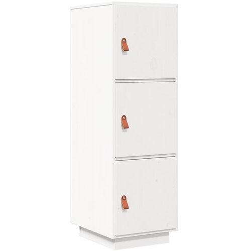  Visoka komoda bijela 34 x 40 x 108,5 cm od masivne borovine Slike