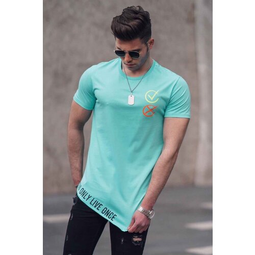 Madmext Symmetrical Cut Green T-Shirt 4626 Slike