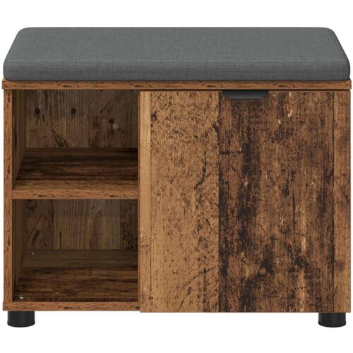  Klupa za hodnik s jastukom Staro drvo 60 x 38 x 46 cm Slike