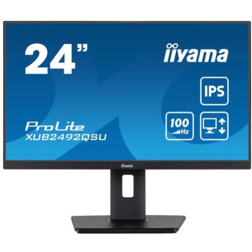 Iiyama Monitor 60,5 cm (23,8") XUB2492QSU-B1 2560x1440 100Hz IPS 0,5ms HDMI DisplayPort 4xUSB3.2 Pivot Zvočniki sRGB99% FreeSync ProLite, (21097767) Cene