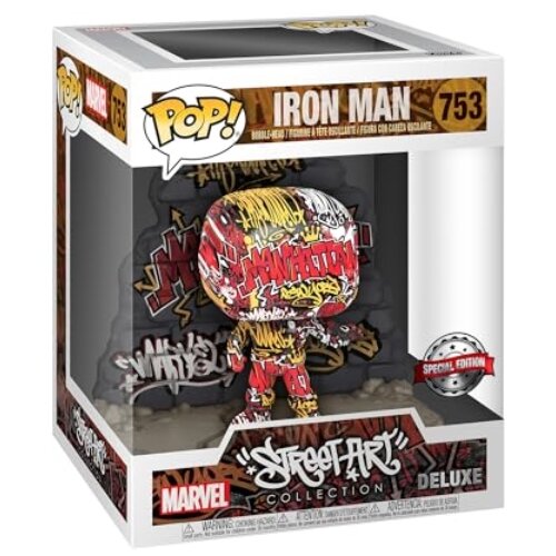 Funko pop! deluxe: marvel -iron man - (graffitideco), marvel comics - collectable vinil figura - ideja za darilo - uradno blago - igrače za otroke in odrasle - oboževalci stripov, (20838171) Slike