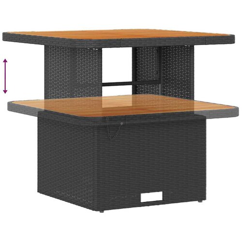  Sjedeća garnitura za vrt 9 kom. Crna Poli ratan 221 x 62 x 85 cm Slike