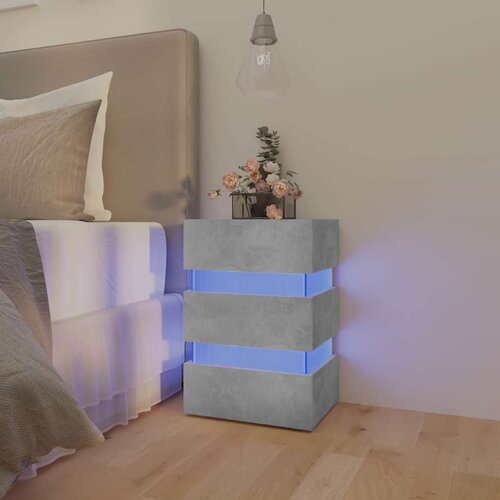 Furnova LED nočna omarica betonsko siva 45x35x67 cm inženirski les, (21928145) Cene