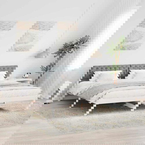 vidaXL Okvir kreveta s uzglavljem Bijela i svijetlosiva 180 x 200 cm Cene