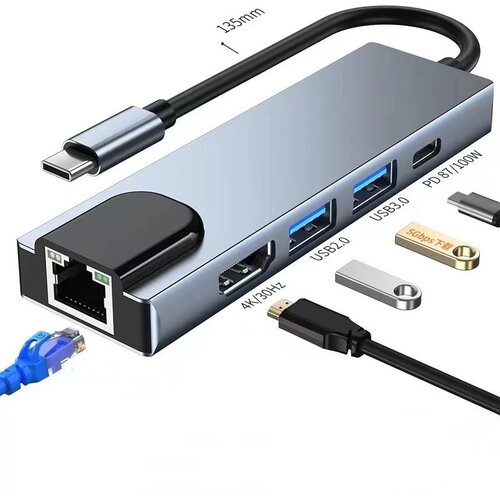  Multiport 5u1 USB-C HUB Cene